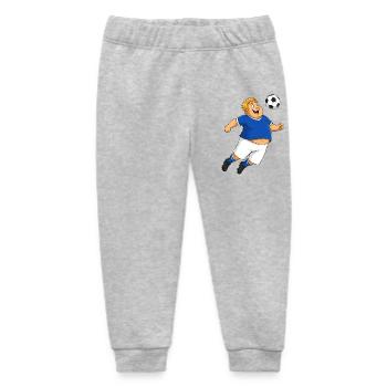 Fußballspieler springt  zum Ball - Baby Organic Jogginghose Baby Tumbler von Stanley/Stella - Grau meliert - Vorne