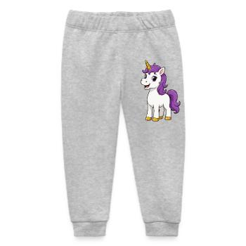 Unicorn with purple mane - Baby Organic Sweatpants by Stanley/Stella - heather grey - Front