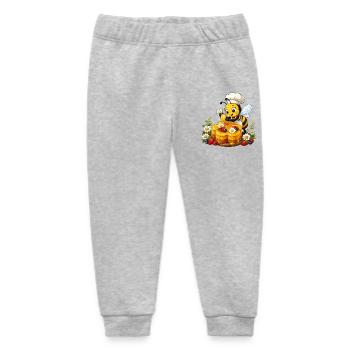 bee honey beekeeper honeycomb flowers meadow insect - Baby Organic Sweatpants by Stanley/Stella - heather grey - Front