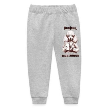 Bonjour mon amour Pudel Kaffee Croissant - Baby Organic Jogginghose Baby Tumbler von Stanley/Stella - Grau meliert - Vorne