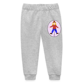 Einradfahrerin mit Patchkunst - Baby Organic Jogginghose Baby Tumbler von Stanley/Stella - Grau meliert - Vorne