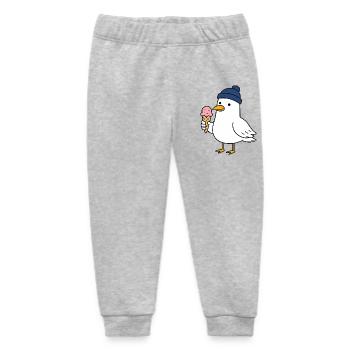 Möwe mit Mütze und Eis - Baby Organic Sweatpants by Stanley/Stella - heather grey - Front