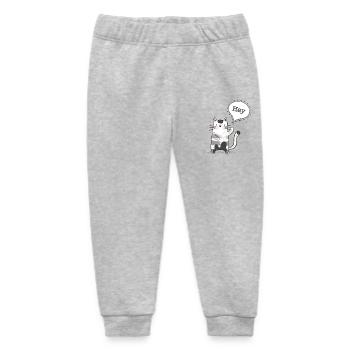 Hey Cat Stroke Drawing - Baby Organic Sweatpants by Stanley/Stella - heather grey - Front