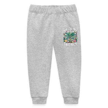 Growing My Own Tropics Tropical Garden - Baby Organic Sweatpants by Stanley/Stella - heather grey - Front
