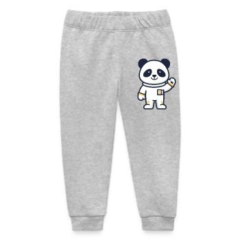 Panda astronaut in space - Baby Organic Sweatpants by Stanley/Stella - heather grey - Front