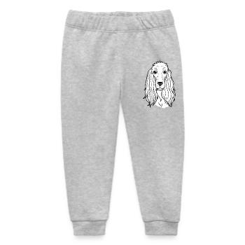 Windhund (Comic-Porträt/ Schwarzweiß) - Baby Organic Jogginghose Baby Tumbler von Stanley/Stella - Grau meliert - Vorne