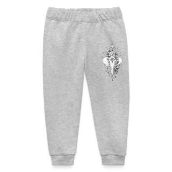 Floral elephant mandala jewelry - Baby Organic Sweatpants by Stanley/Stella - heather grey - Front