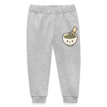 Süße Kawaii-Matcha-Schüssel mit Schneebesen - Baby Organic Jogginghose Baby Tumbler von Stanley/Stella - Grau meliert - Vorne
