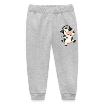 Kuh tanzt zur Musik Bauer Bauernhof - Baby Organic Jogginghose Baby Tumbler von Stanley/Stella - Grau meliert - Vorne