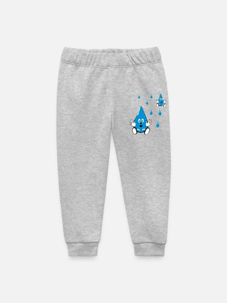 Little Water Drop Friends - Baby Organic Sweatpants by Stanley/Stella - heather grey