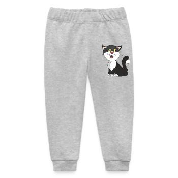 cat black white - Baby Organic Sweatpants by Stanley/Stella - heather grey - Front