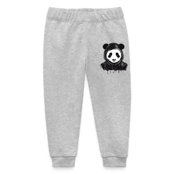 witziger Panda Bär Kopf mit Hoodie Kapuze - Baby Organic Jogginghose Baby Tumbler von Stanley/Stella - Grau meliert - Vorne