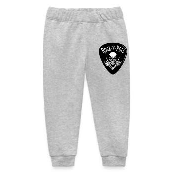 Rock N Roll Totenkopf auf Schwarz - Baby Organic Jogginghose Baby Tumbler von Stanley/Stella - Grau meliert - Vorne