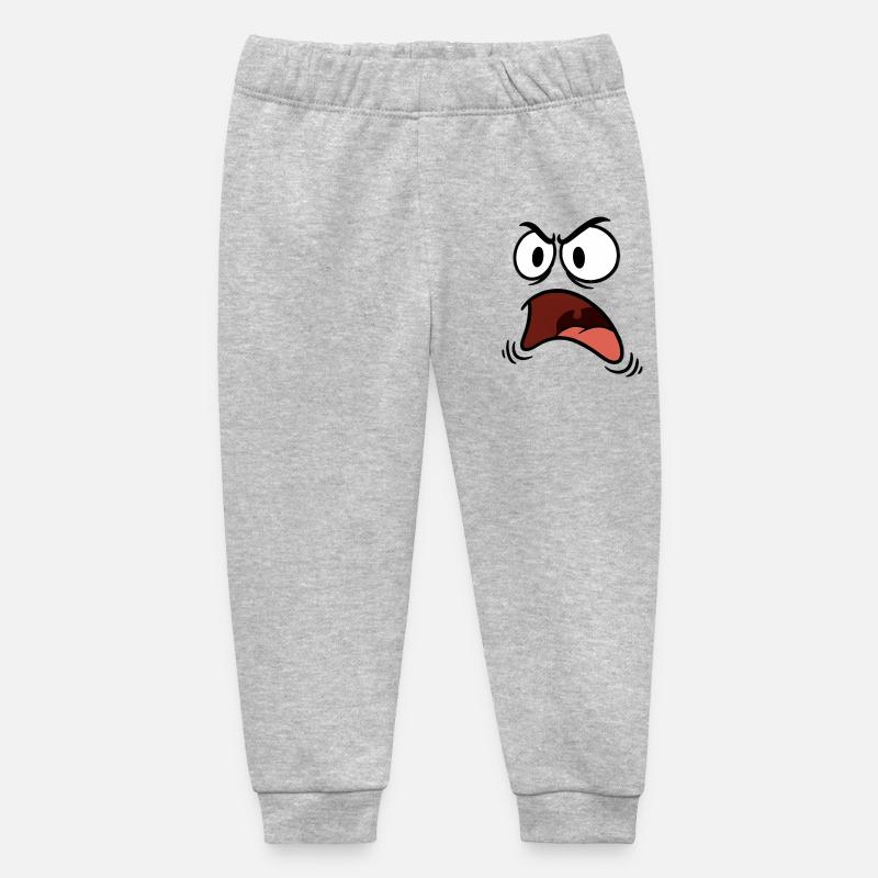 Angry face comic - Baby Organic Sweatpants by Stanley/Stella - heather grey