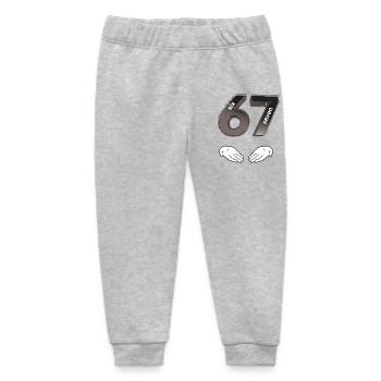 Six Seven 6 7 Funny 67 Gen Alpha Slang - Baby Organic Sweatpants by Stanley/Stella - heather grey - Front