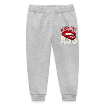 Küss meinen Arsch - Baby Organic Jogginghose Baby Tumbler von Stanley/Stella - Grau meliert - Vorne