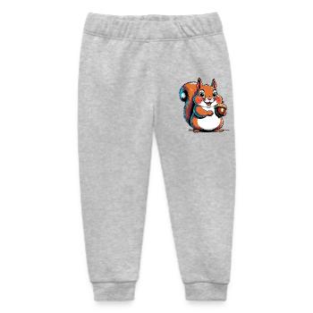 Niedlicher Eichhörnchen Druck mit Eichel - Baby Organic Jogginghose Baby Tumbler von Stanley/Stella - Grau meliert - Vorne