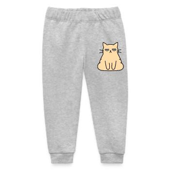 Grumpy Lounge Cat - Baby Organic Sweatpants by Stanley/Stella - heather grey - Front