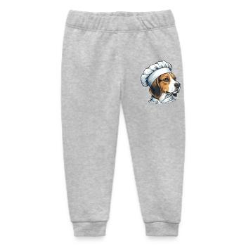 Fröhlicher Beagle Koch Cartoon Küche Essen Humor - Baby Organic Jogginghose Baby Tumbler von Stanley/Stella - Grau meliert - Vorne