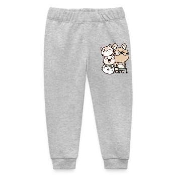 Kawaii Cat with Walker and Happy Friends - Baby Organic Sweatpants by Stanley/Stella - heather grey - Front