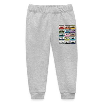 Retro Audio Kassettensammlung - Baby Organic Jogginghose Baby Tumbler von Stanley/Stella - Grau meliert - Vorne