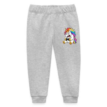 Funny Unicorn Gamer Rage Quit - Baby Organic Sweatpants by Stanley/Stella - heather grey - Front