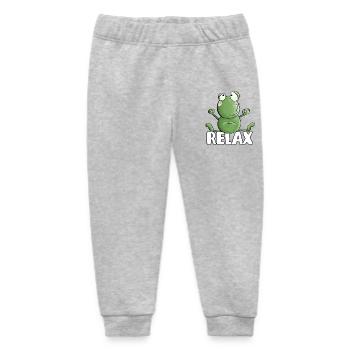 Frog Relaxing Yoga - Frogs - Toad - Quak - Baby Organic Sweatpants by Stanley/Stella - heather grey - Front