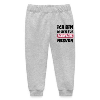 Baby Schwache Nerven Nervt Laut Aktiv - Baby Organic Jogginghose Baby Tumbler von Stanley/Stella - Grau meliert - Vorne
