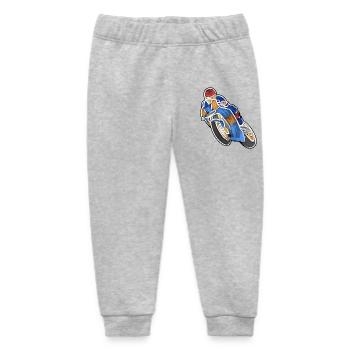 Wheelie at Motorbike Race - Watercolors bright - Baby Organic Sweatpants by Stanley/Stella - heather grey - Front