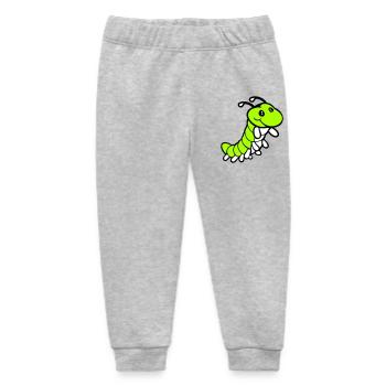 Caterpillar sweet sweet little smiles friendly happy - Baby Organic Sweatpants by Stanley/Stella - heather grey - Front
