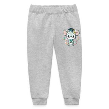 Souris Diplômée Astucieuse - Pantalon de jogging bébé bio Stanley/Stella - gris chiné - Devant