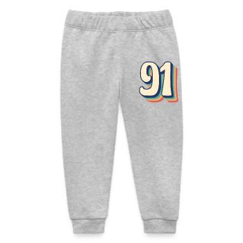 Vintage Retro T-Shirt Number 91 Ninety One - Baby Organic Sweatpants by Stanley/Stella - heather grey - Front