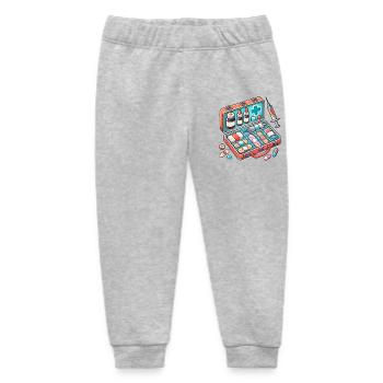 Detailed pharmacy fabric, symbol of safety - Baby Organic Sweatpants by Stanley/Stella - heather grey - Front