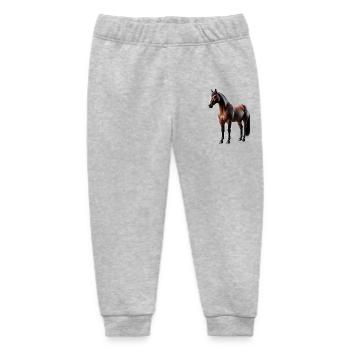 Pferd Braun - Baby Organic Jogginghose Baby Tumbler von Stanley/Stella - Grau meliert - Vorne