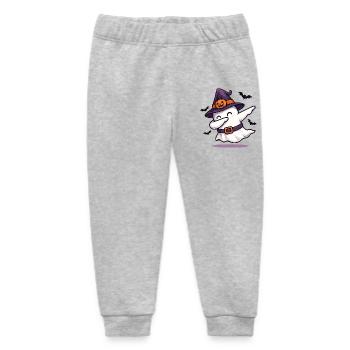 Dabbing Ghost with Witch Hat – Halloween Shirt - Baby Organic Sweatpants by Stanley/Stella - heather grey - Front