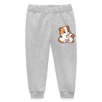 Mom Guinea Pig Cuddles and Plays with Her Baby - Baby Organic Sweatpants by Stanley/Stella - heather grey - Front