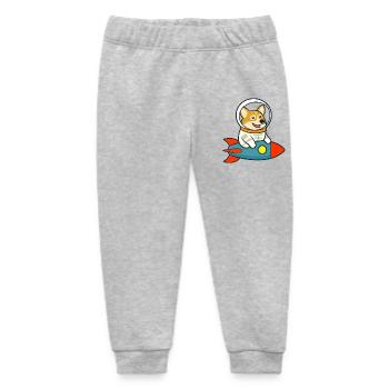Corgi space on rocket - Baby Organic Sweatpants by Stanley/Stella - heather grey - Front