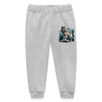 Wolf - Baby Organic Sweatpants by Stanley/Stella - heather grey - Front