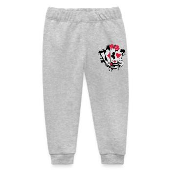 Card game hearts, spades, diamonds, clubs with - Baby Organic Sweatpants by Stanley/Stella - heather grey - Front