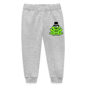 Mr Frosch Sir Herr reich Monokel Brille Zylinder - Baby Organic Jogginghose Baby Tumbler von Stanley/Stella - Grau meliert - Vorne