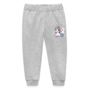 2. Geburtstag Einhorn Regenbogen Süß Niedlich - Baby Organic Jogginghose Baby Tumbler von Stanley/Stella - Grau meliert - Vorne