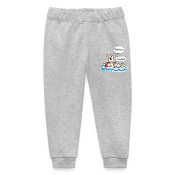"Matter of opinion" Dog and Duck Cartoon - Baby Organic Sweatpants by Stanley/Stella - heather grey - Front