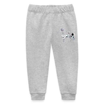 Astronaut. Astronaut playing. Paper airplane - Baby Organic Sweatpants by Stanley/Stella - heather grey - Front