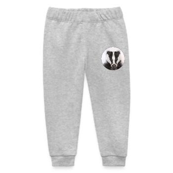 Dachs /Badger - Baby Organic Jogginghose Baby Tumbler von Stanley/Stella - Grau meliert - Vorne
