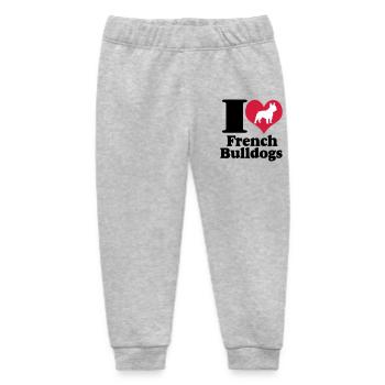 Französische Bulldogge ,I Love French Bulldogs(25) - Baby Organic Jogginghose Baby Tumbler von Stanley/Stella - Grau meliert - Vorne