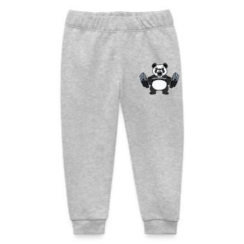 Bodybuilder Hanteltraining Gewichte Gewichtheben - Baby Organic Jogginghose Baby Tumbler von Stanley/Stella - Grau meliert - Vorne
