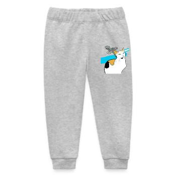 sitting cat - Baby Organic Sweatpants by Stanley/Stella - heather grey - Front
