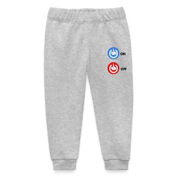Middle finger ON and OFF - Baby Organic Sweatpants by Stanley/Stella - heather grey - Front