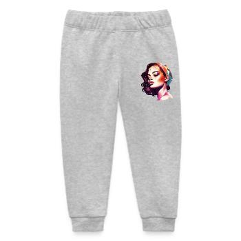 Lebendiges künstlerisches Frauenporträt - Baby Organic Jogginghose Baby Tumbler von Stanley/Stella - Grau meliert - Vorne