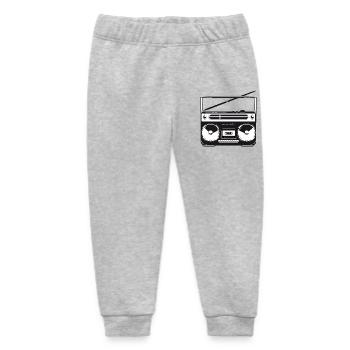 Kassetten Recorder im 80er Stencil Look - Baby Organic Jogginghose Baby Tumbler von Stanley/Stella - Grau meliert - Vorne